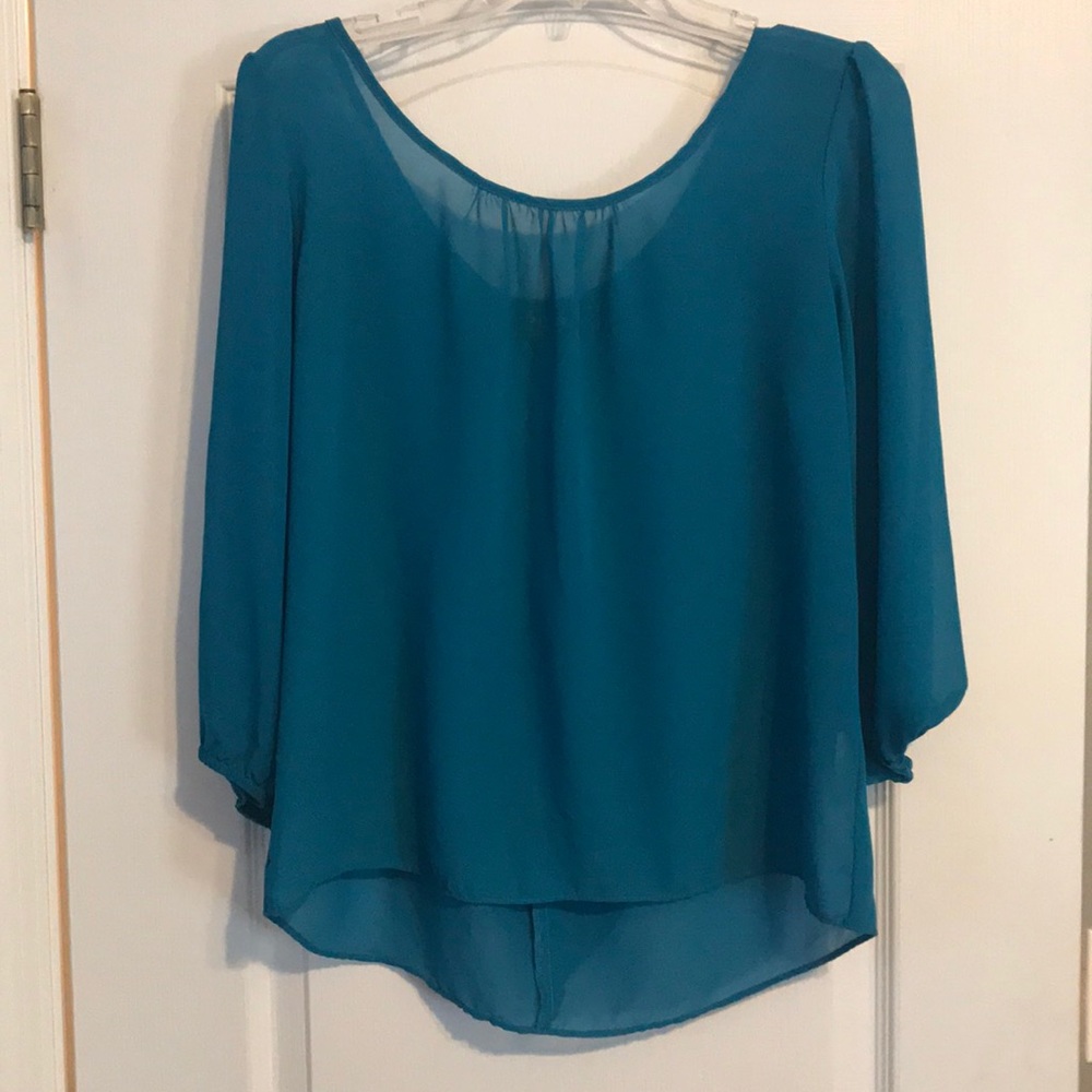 Teal sheer shirt size medium